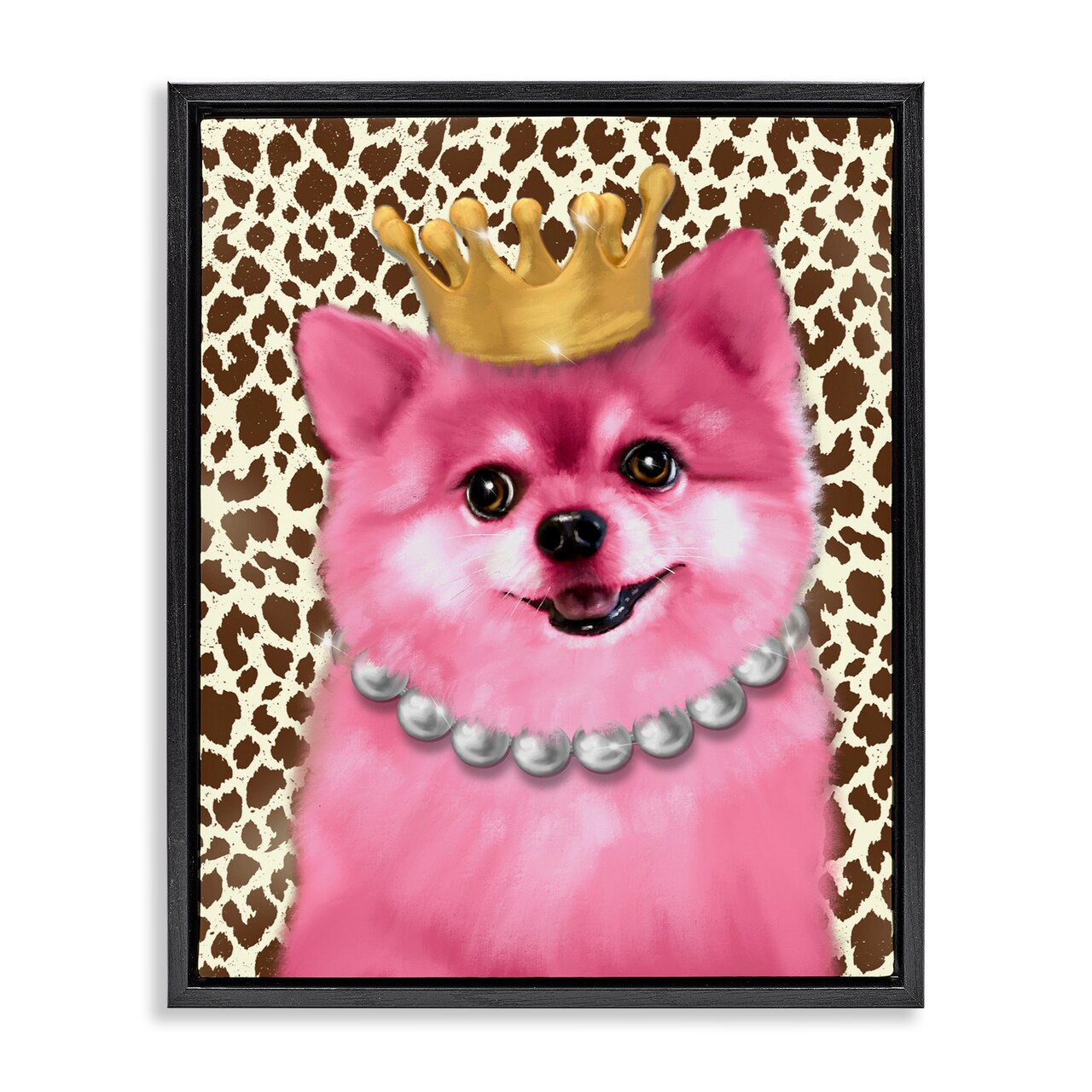 Stupell Industries Pink Royal Pomeranian Floating Frame Design by Matthew Piotrowicz